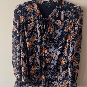 Eclair Women's Floral Navy Blouse